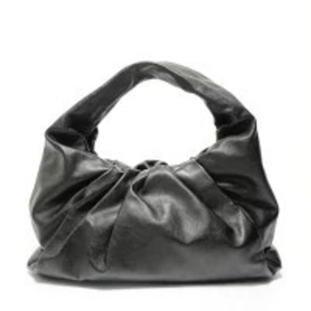 Bottega Veneta The Shoulder Pouch Clutch Leather Bag Black